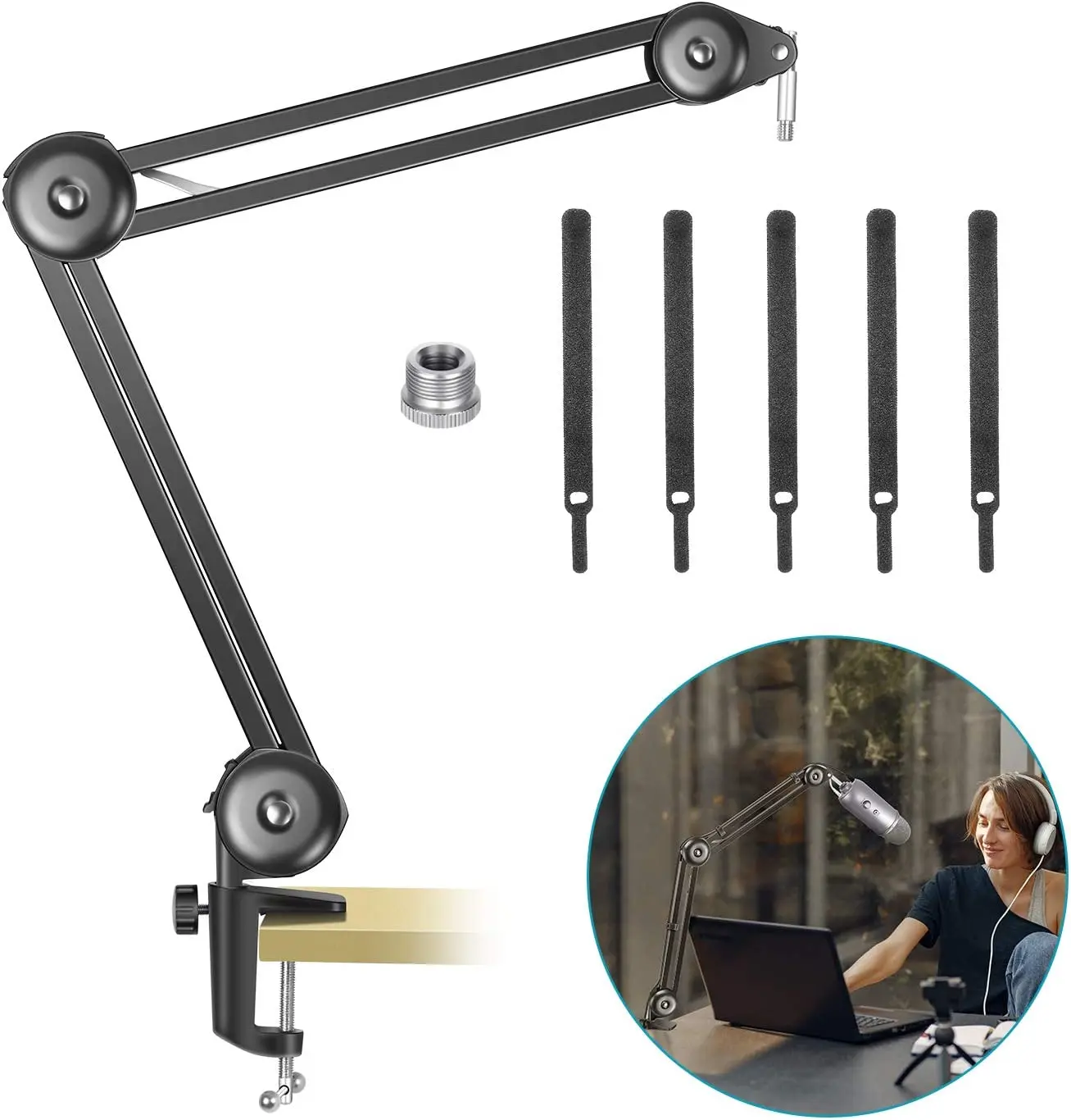 

Neewer Upgraded NW-35 Pro Mic Stand Sturdier Microphone Suspension Boom Scissor Arm Stand for Blue Yeti Snowball Blue Yeti Nano