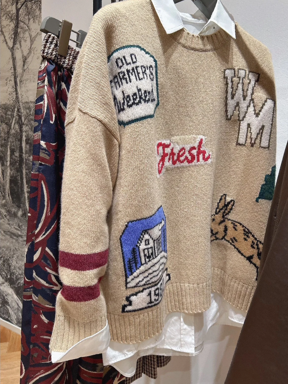 

HEIDD MAX2025 Autumn Winter Anti-Aging Cartoon Rabbit Embroidered Loose Long Sve Woolen Sweater Women's Knittedwear