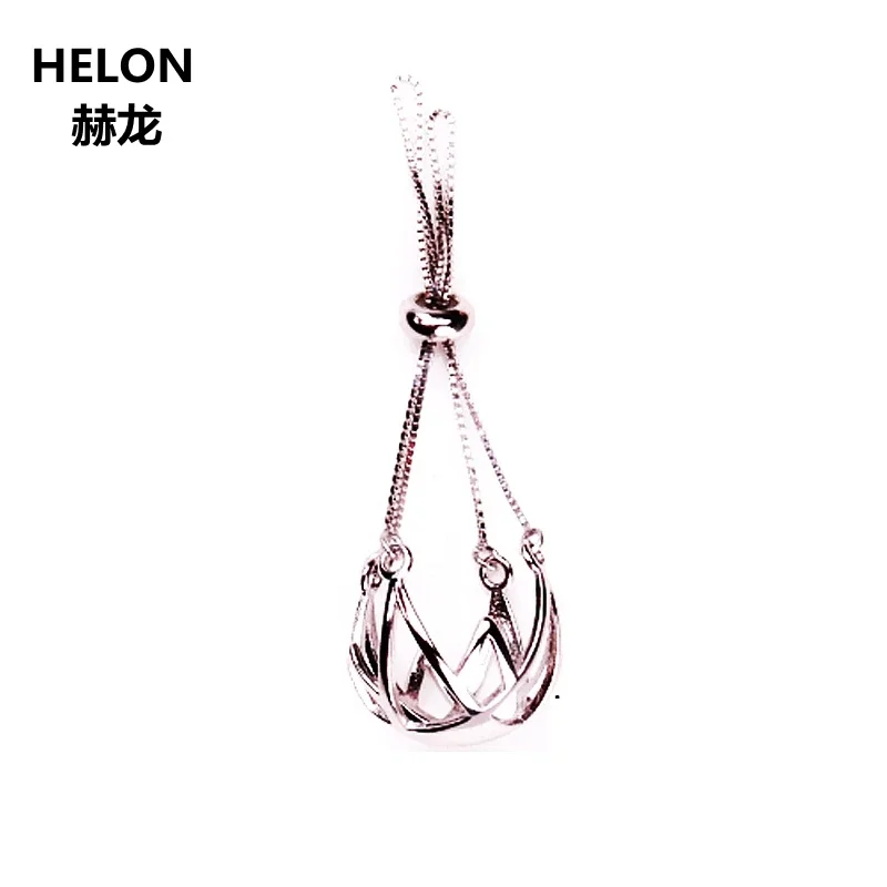 

925 Sterling Silver Women Pendant Necklace 10-13mm Pearl or Round Cabochon Semi Mount Pendant Wholesale