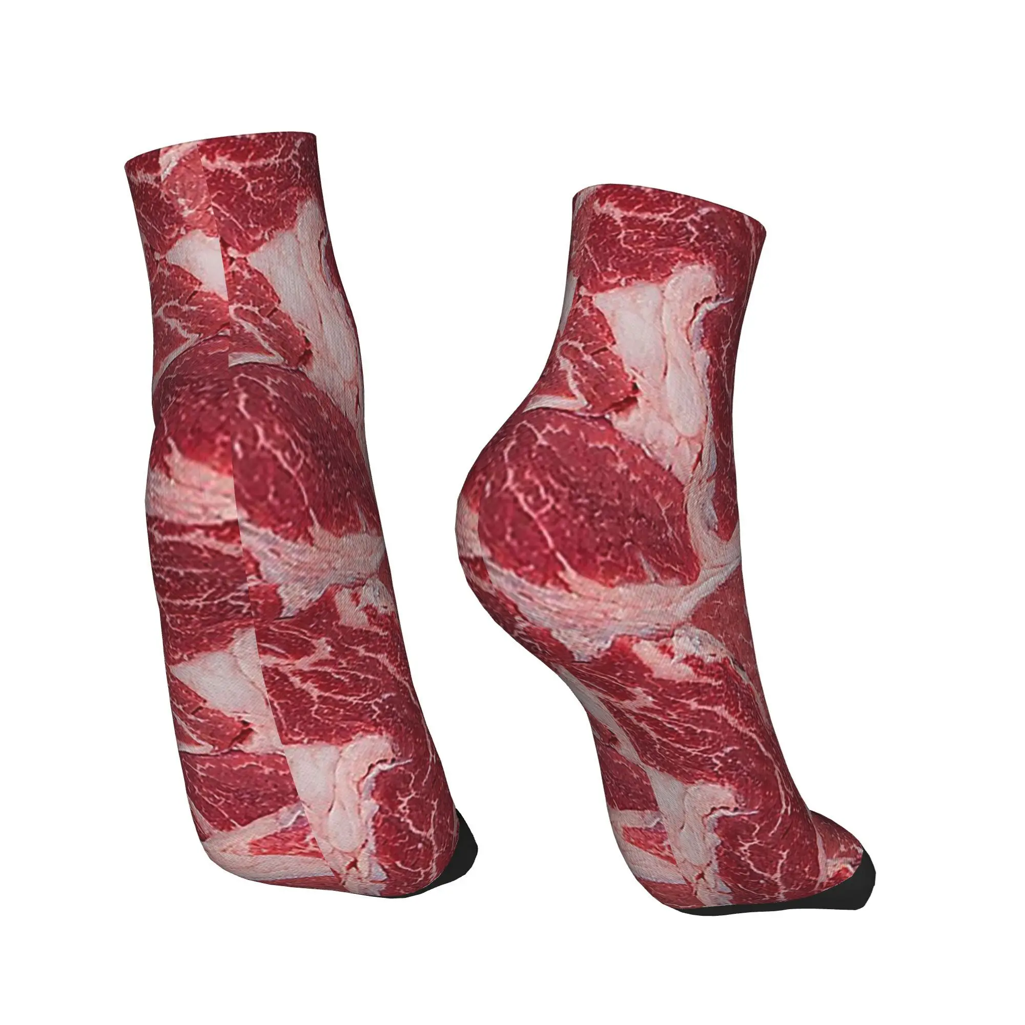 All Seasons Meat Socks Harajuku Sweat Absorbing Crew Socks Funny Stockings for Men Women Christmas Gifts
