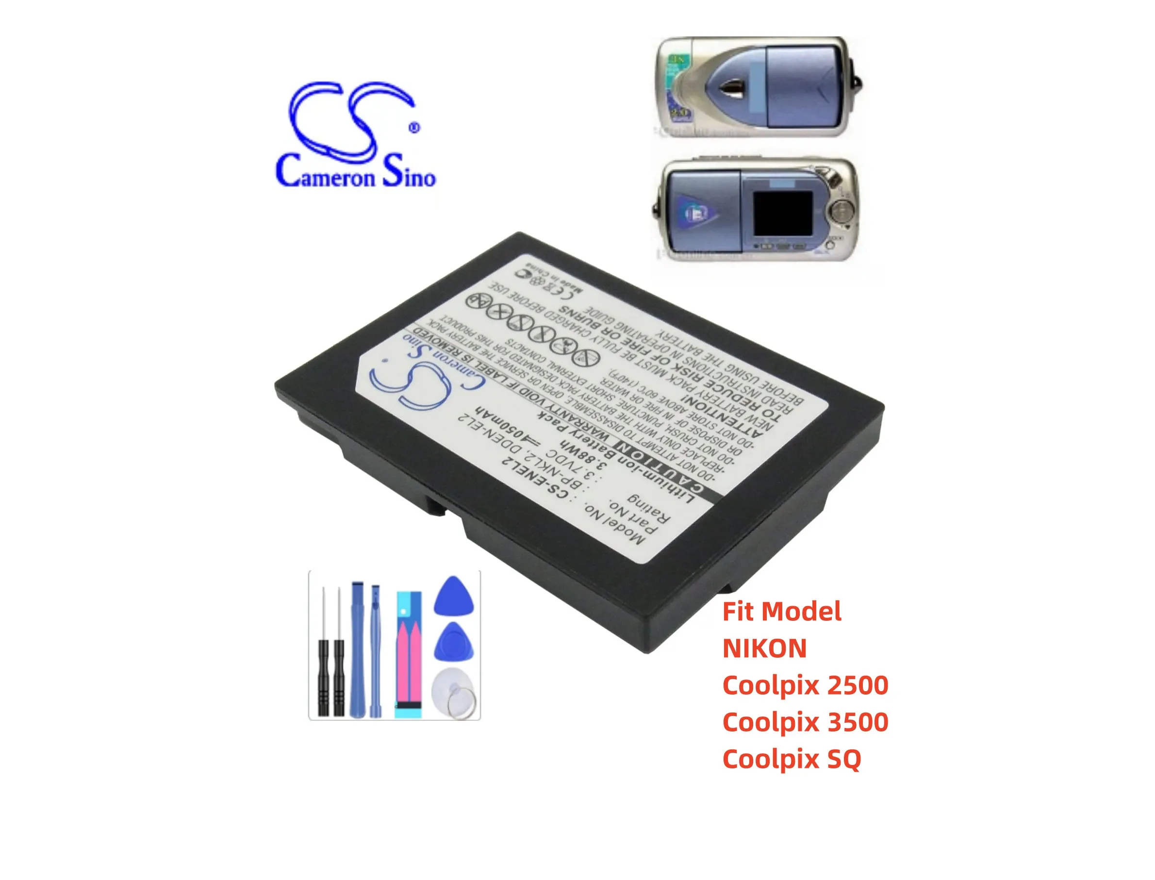 Camera 1050mAh Battery For NIKON Coolpix 2500 3500 SQ 9904 BP-NKL2 DDEN-EL2 EN-EL2 Cameron Sino