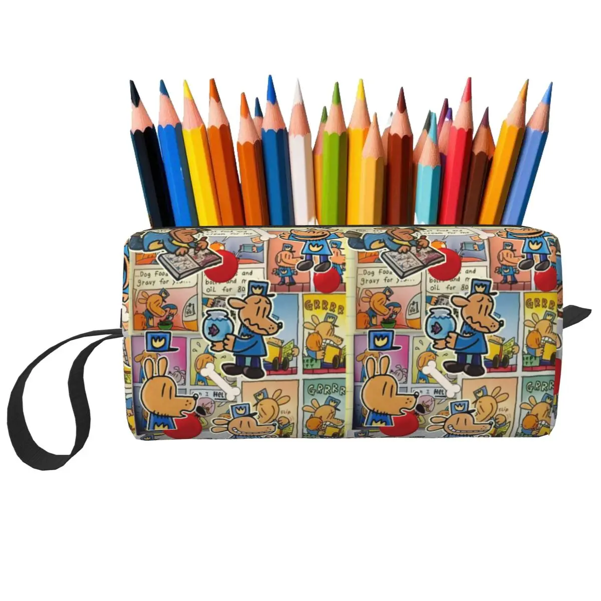 Dog Man Dogman Movie Comic Pencil Case for Students Pen Box Pencil Bag Stationery Supplies Women Organizer Pouch