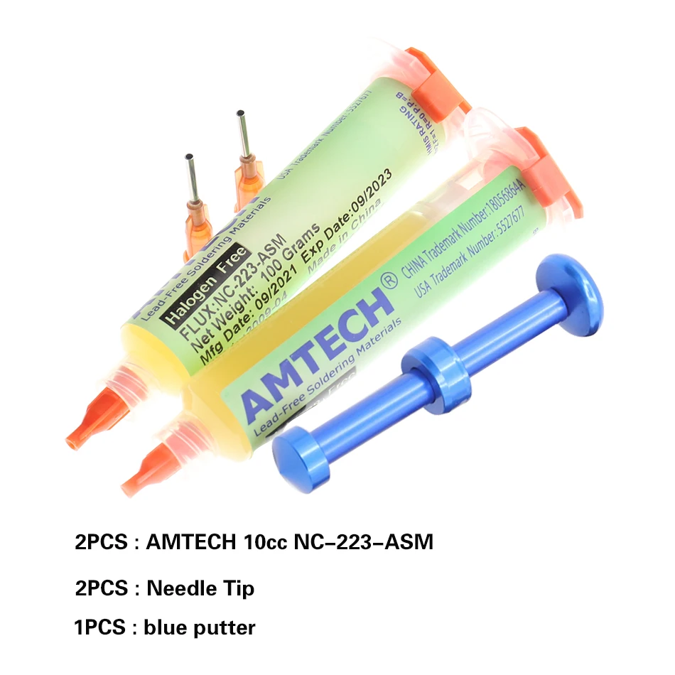 AMTECH-pasta de soldadura NC-223-ASM BGA PCB, pasta de soldadura sin limpieza, flujo de aceite avanzado, grasa, pasta de reparación de soldadura, 10CC, 100% Original