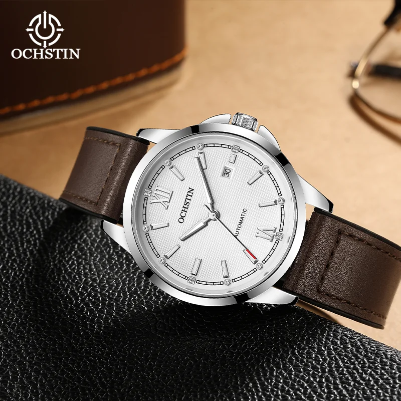OCHSTIN Mineral-Hardened Glass Men's Life Waterproof Watches Automatic Mechanical Movement Clock Male Fashion Business Watch