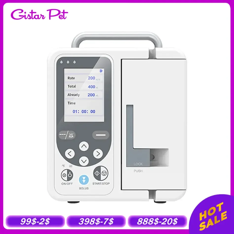 Veterinary Use Infusion pump Equipment real-time alarm Large LCD Display Volumetric IV Fluid Syringe Pump Vet Clinic Instrument