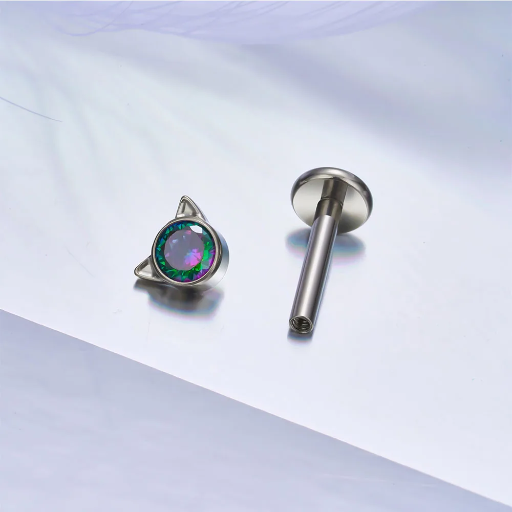 ASTM G23 Titanium Little Devil ZC Ear Cartilage Nail Women\'s Ear Nail Perforation Jewelry Fashion Internal Thread Nose Nail