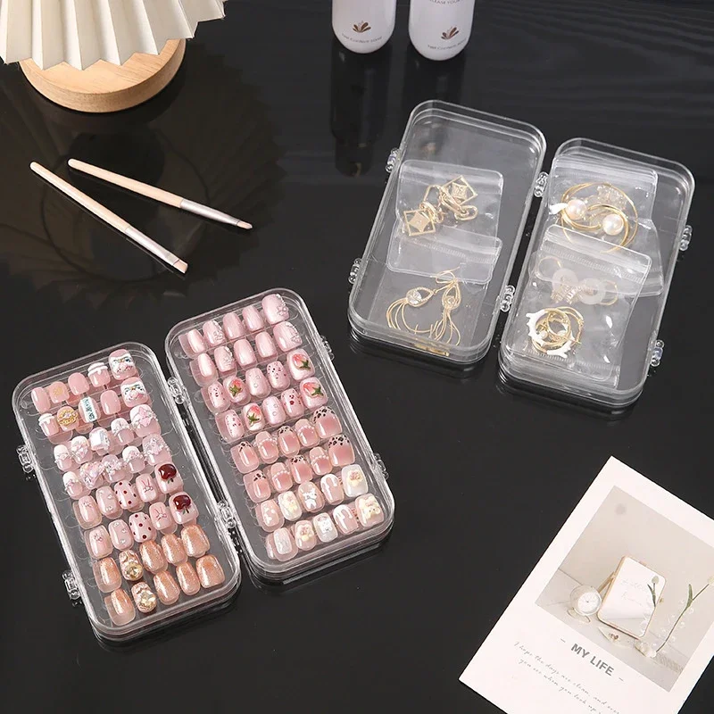 1Pc Falsche Nagel Tipps Display Lagerung Box Mit Nagel Band Rolle Tragbare Gefälschte Nägel Zeigt Regal Farbe Karte Gezeigt veranstalter Werkzeug