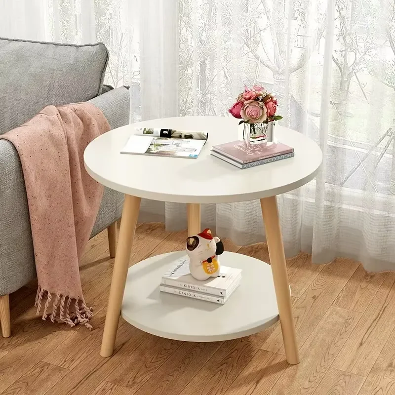 Modern Small Pine Wood Coffee Table with Natural Finish MDF Tray Top Surrounding Edge Design Set Includes End Tables