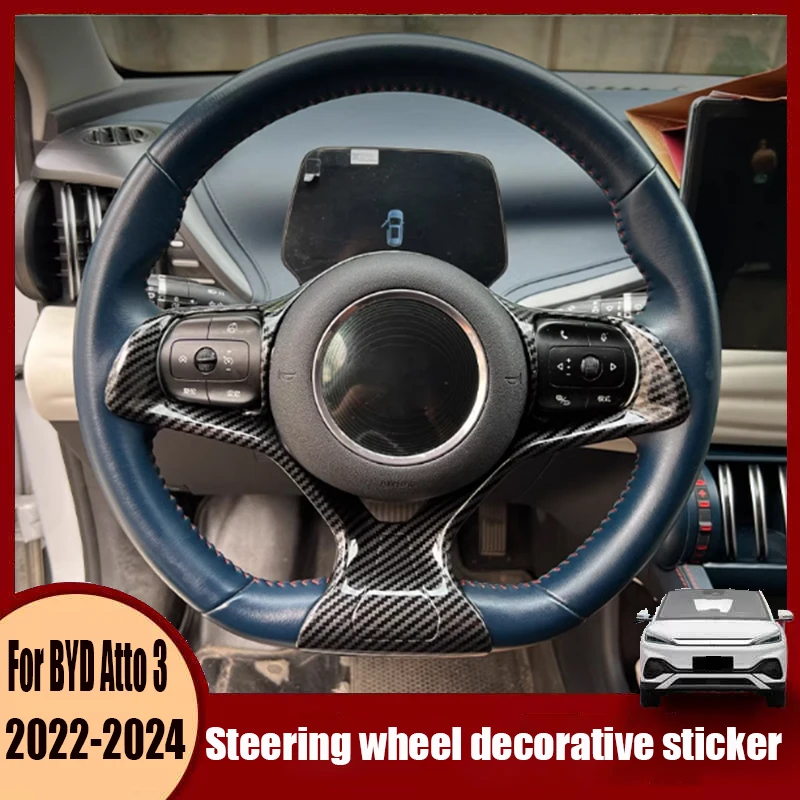 For BYD Atto 3 Yuan Plus 2022 2023 2024 Steering wheel glitter center console decorative sticker