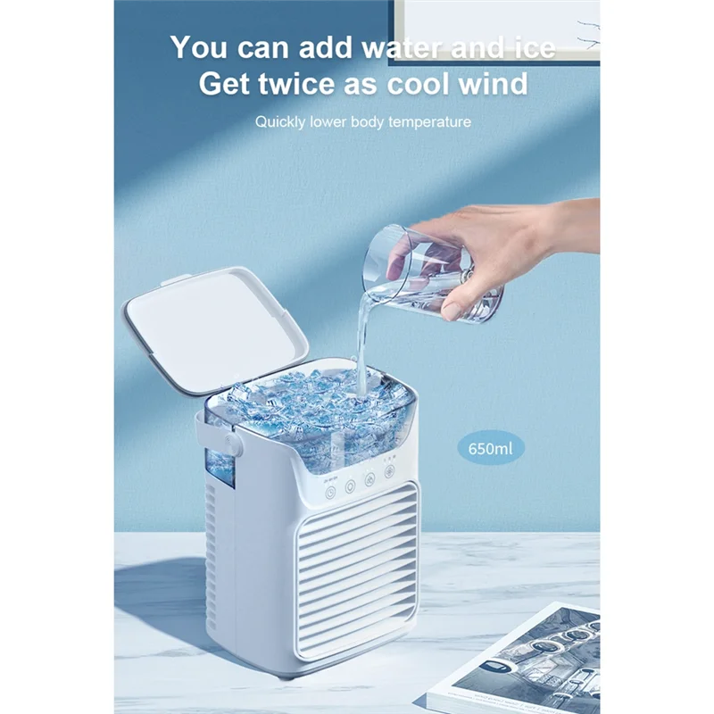 

LITE-портативные кондиционеры, вентилятор, мини-кондиционер с 3-скоростным охладителем воздуха с увлажнителем для комнаты, спальни, офисного стола Du