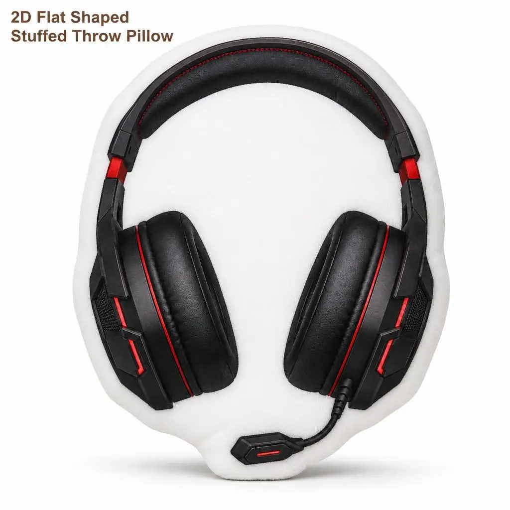 Gaming Headset Esports Streaming Audio Computer Plush Pillow Cushion Irregular Stuffed Throw Pillow Home Decor Sofa Bed