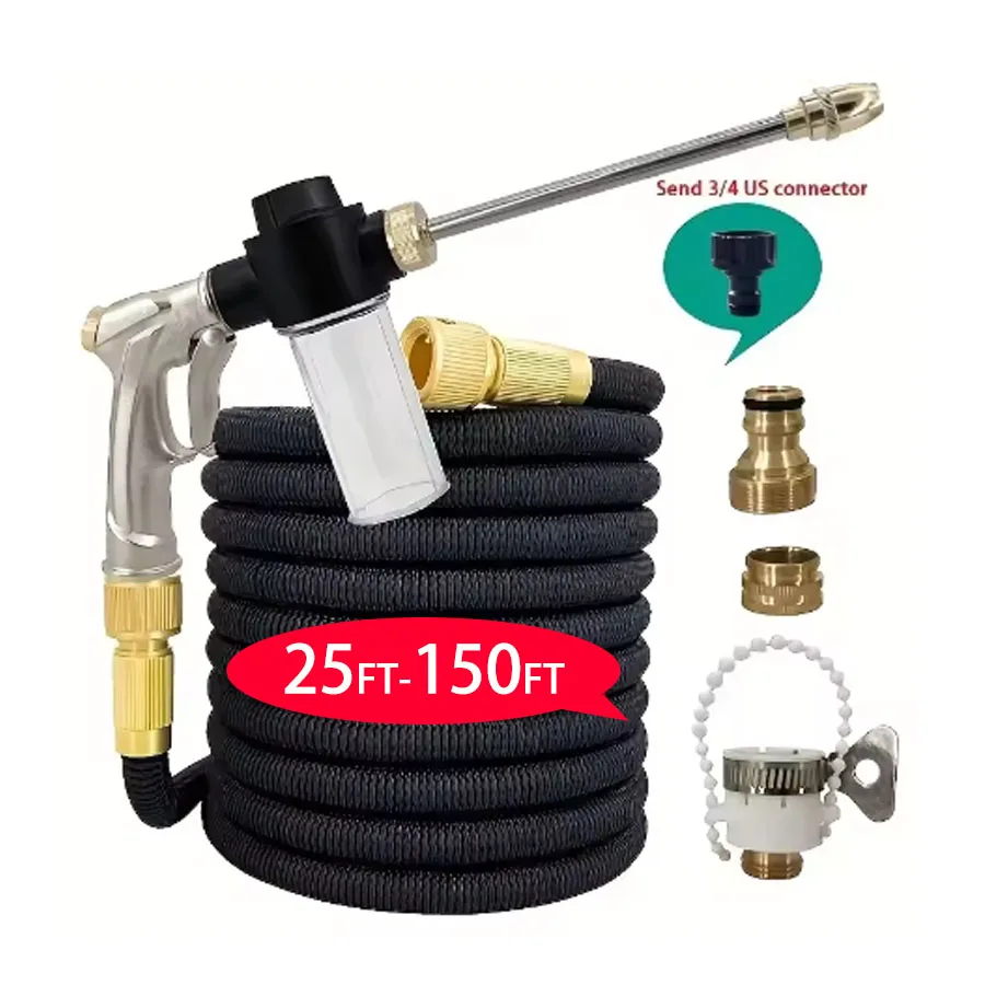 

High Quality Flexible Expandable Garden Hose High Pressure Nozzle Long Rod Spray Cleaning Gun Car Washing Hose Garden Hose
