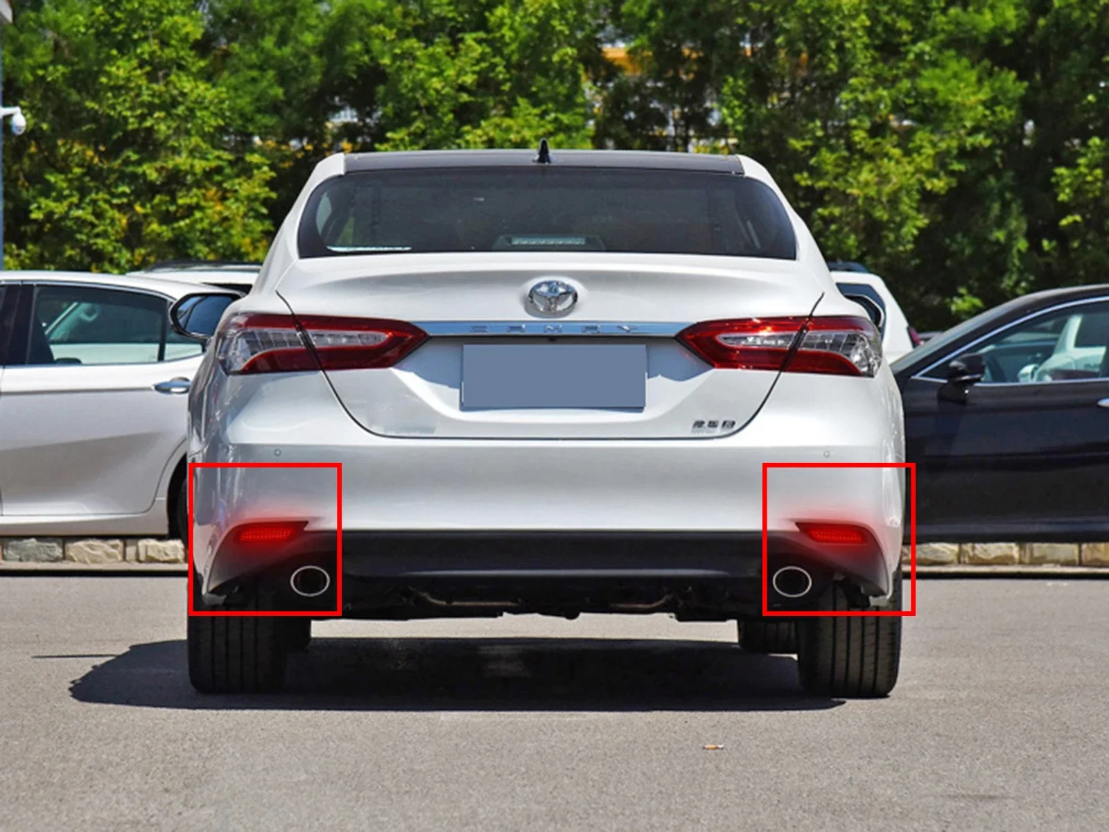 لتويوتا كامري 2018 + LED المصد الخلفي عاكس الذيل الفرامل وقف مصابيح الضوء عدسة حمراء