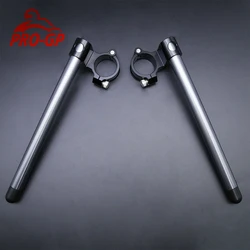 Motorcycle CNC Cafe Racer Handlebar Racing 37  41 45 48 50MM Clip On Fork Handle Bar 2 Inch Riser Rised Clip on