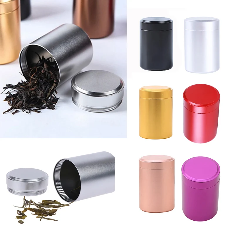 1PC Travel Canister Portable Airtight Smell Proof Storage Candy Bottle Herb Stash Jar Sealed Container Tea Box Mini Metal Cans