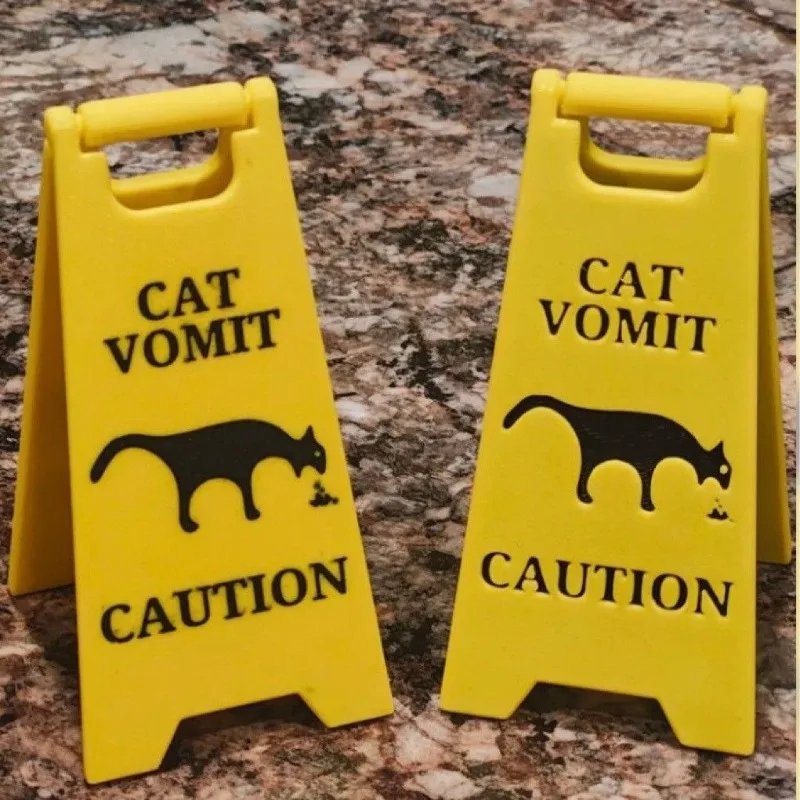 Cat Dog  Vomit Warning Sign No Smoking Billboard Warning signs and signs Interesting Gift room Office desktop decoration