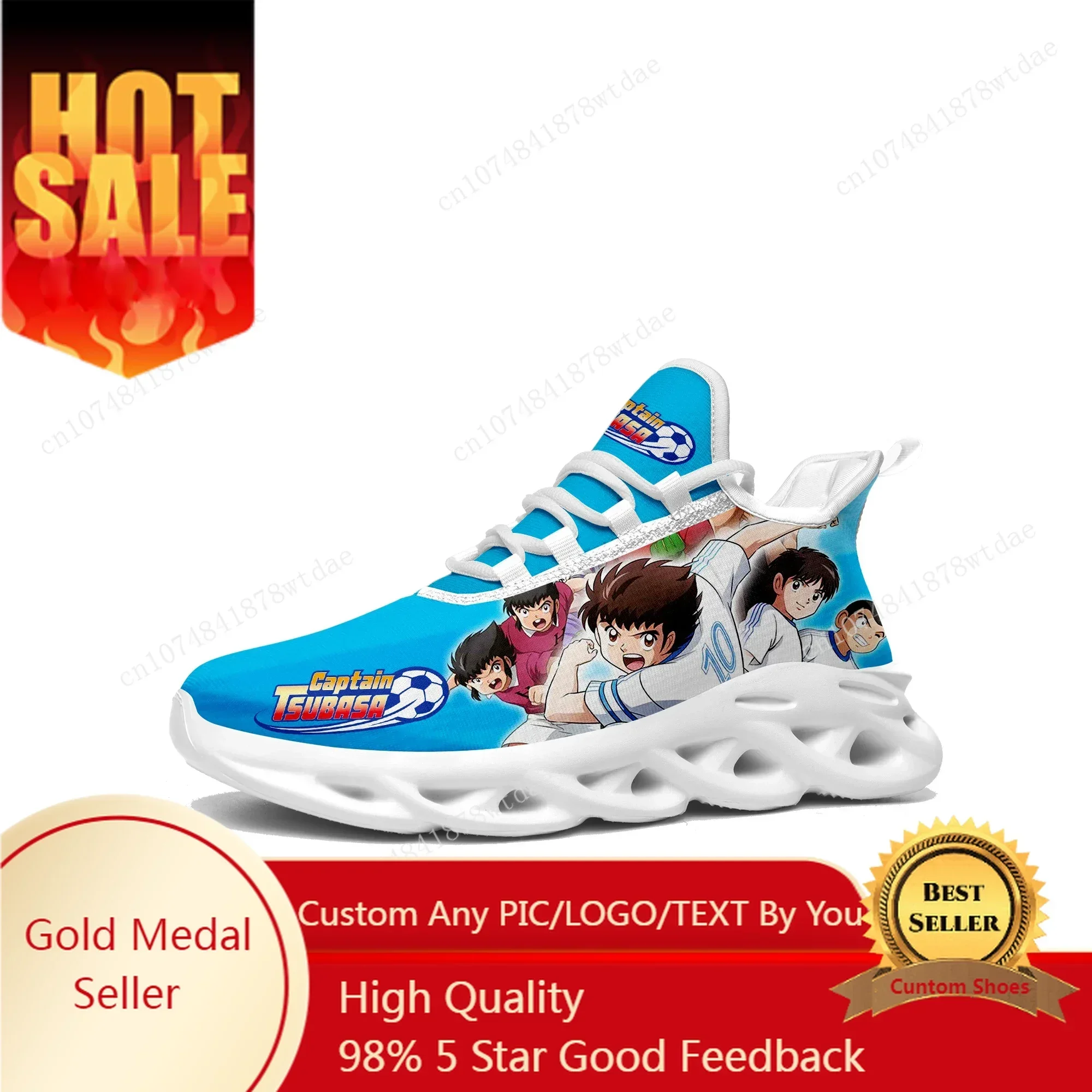 

Captain Tsubasa Ozora Tsubasa Flats Sneakers Mens Womens Teenager Sports Running Shoes High Quality Custom Lace Up Mesh Footwear