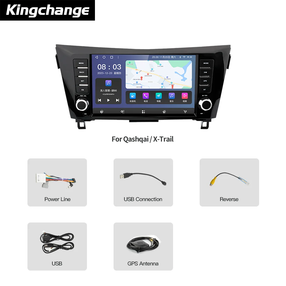 Kingchange-カーマルチメディアビデオプレーヤー、ラジオ、9インチ、Android 12、nissan x-trail、xtrail、x-trail 3、t32、qashqai 2 j11、2014-2022