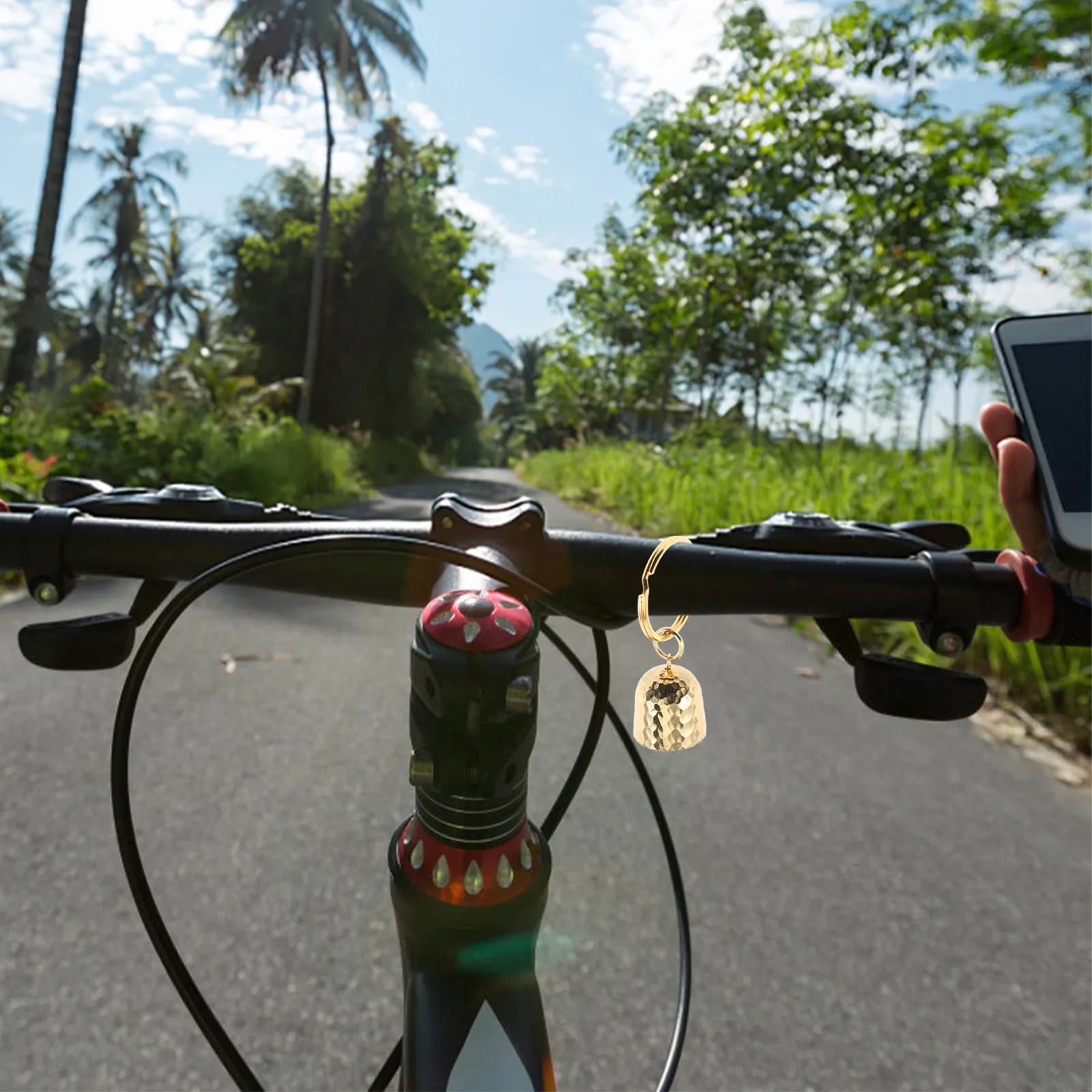 

Латунный брелок-колокольчик для велоспорта, кемпинга, походов, подвеска для рюкзака/сумки, винтажный, декоративный, с громким и чистым звуком, портативный