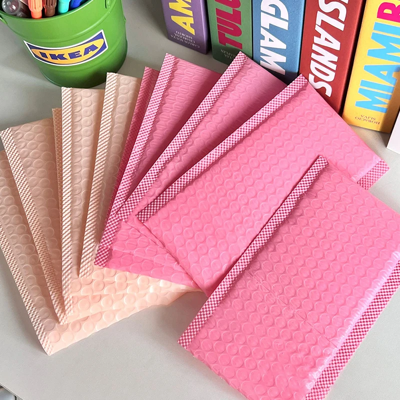 10pcs/Pack Pink Purple Bubble Bag Thicked Express Package Bag Self Adhesive Courier Shipping Mailers Sticker Holder