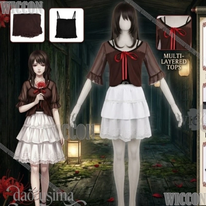 

Horror FATAL FRAME II: Crimson Butterfly REMAKE Cosplay Amakura Mio Costume Dress Goth Lolita Wig Halloween Comic Con Festival