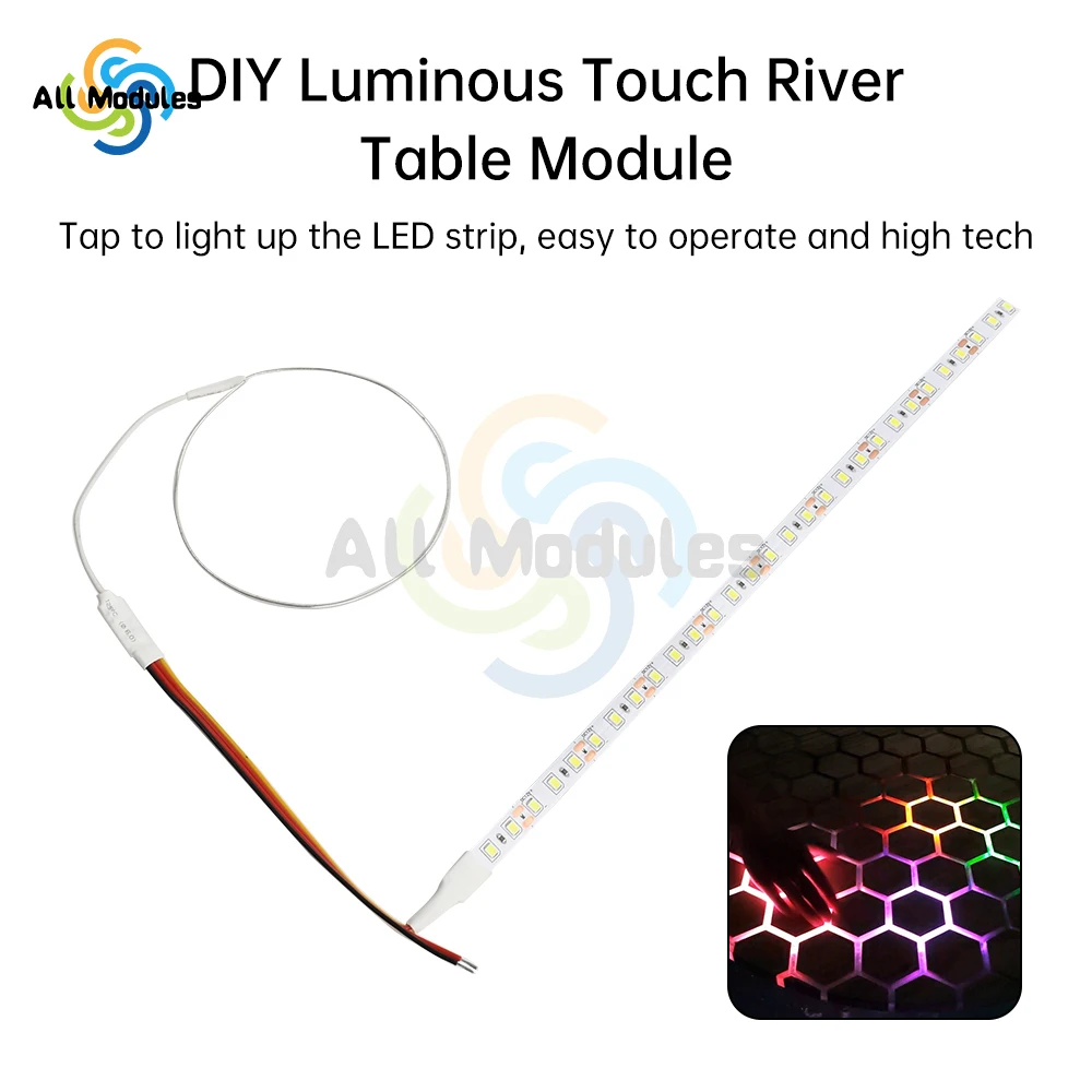 

DIY Luminous Touch River Table Module LED Driver Light Strip Kit 3-24V Touch Sensor Metal Coil