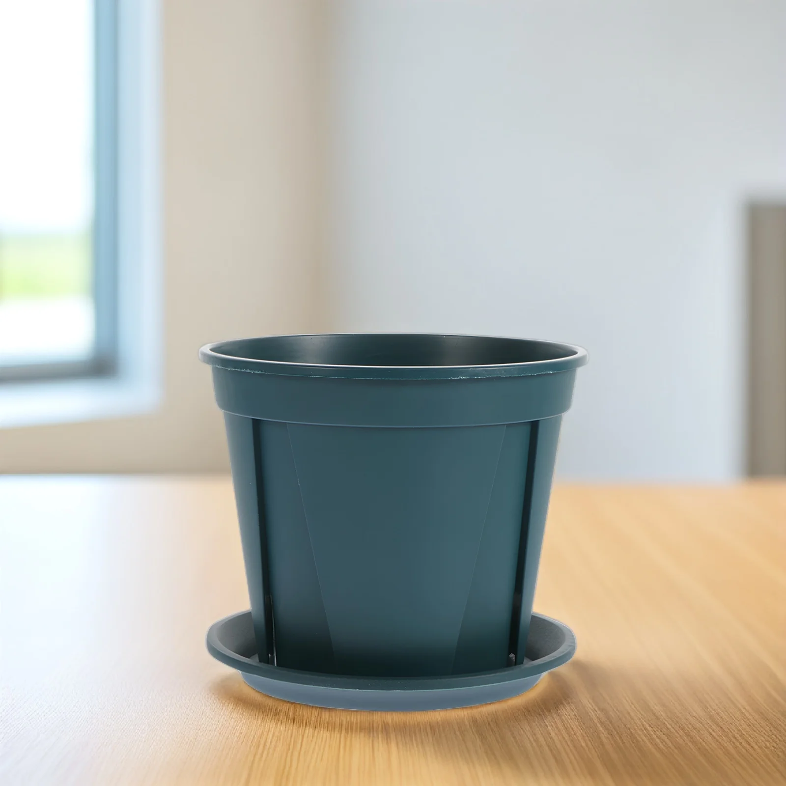 

5 set Plastic Flower Pots With Tray For Home Balcony Decor Plant Containers Sturdy Garden Decors Outdoor Indoor Plant Holders