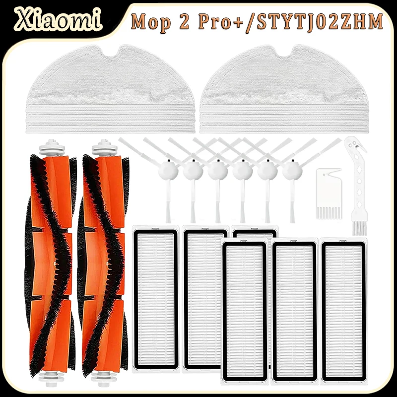 Accessoires pour aspirateur robot Xiaomi Mi Mop 2 Pro+/STYTJ02ZHM, brosse principale, filtre HEPA, brosse latérale, tissu de nettoyage, pièces de rechange