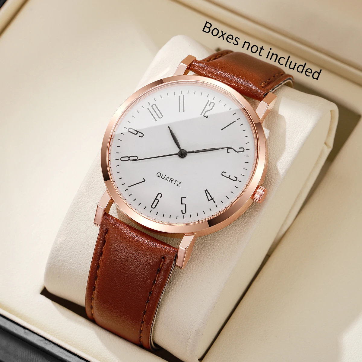 Fashion Arabic Dial Men Business Watches Casual Leather Strap Quartz Wristwatch Clock Gift Relogio Masculino (Without Box)
