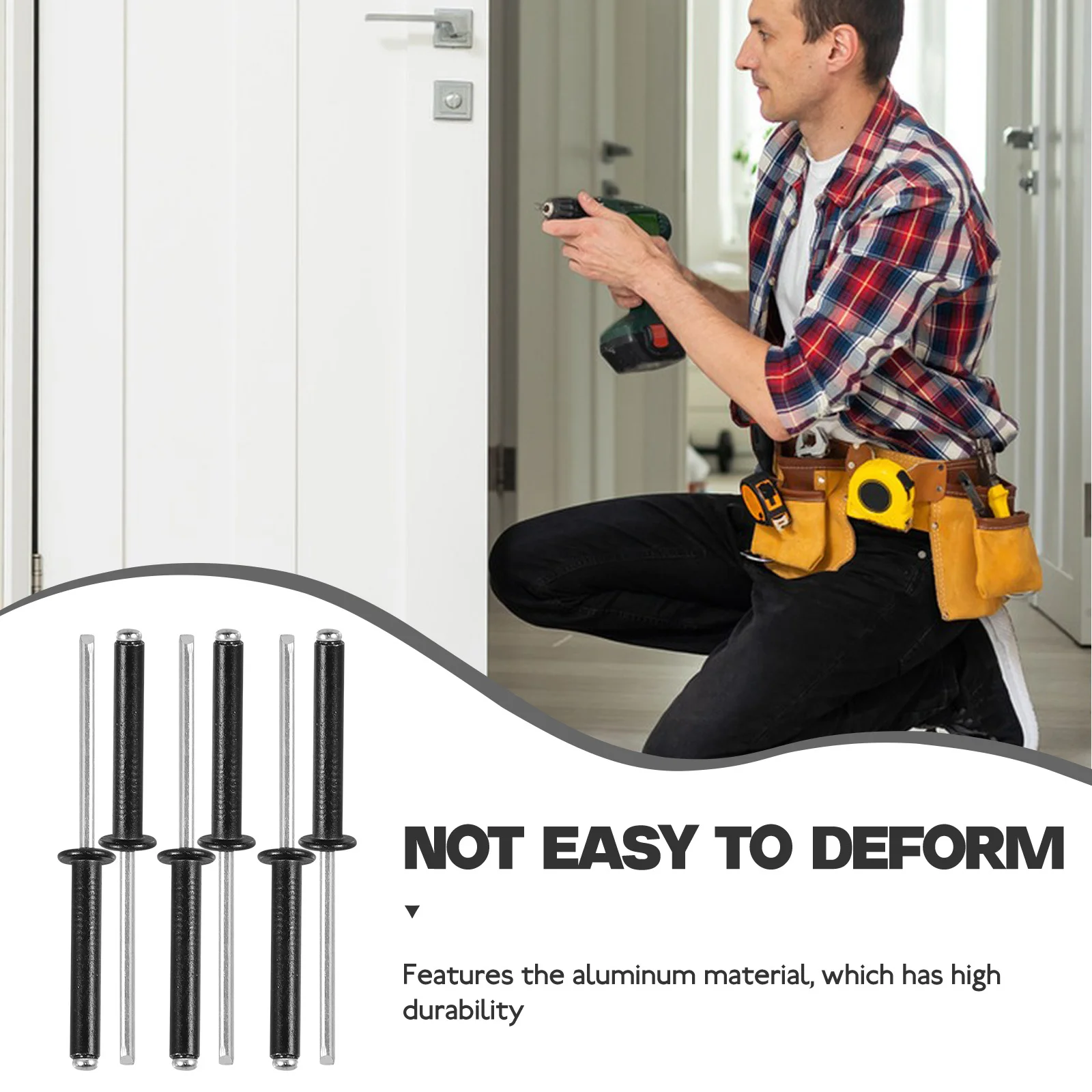 

50Pcs Aluminum Rivets Assortments Professional Flange Blind Rivets for Door Repair Blind Rivet Assortment Pop Rivet