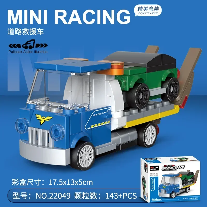 Racing Car Bus Engineering Vehicle Ambulance Pull Back Model Building Blocks Brick Toys Children Boys Compatible With Lego