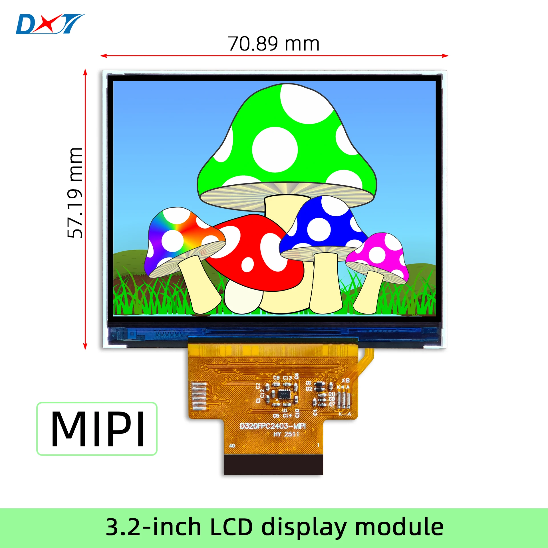 3.2-inch TFT LCD Display Module 1024*768 Resolution MIPI Interface High Brightness 600 Cd/m² for Electronic Products