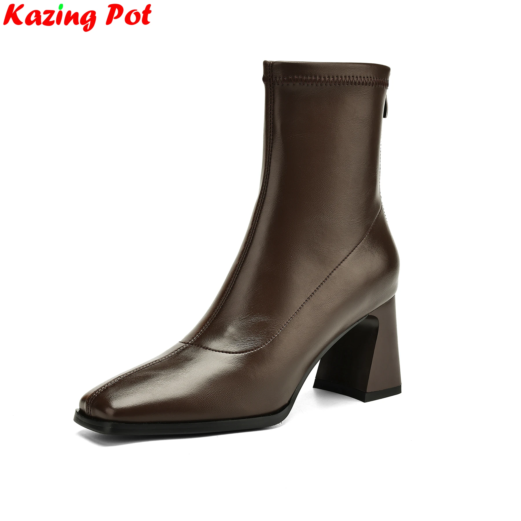 

Большие размеры 34–42, коровья замша, квадратный носок, молния, высокие каблуки, современные эластичные ботинки в стиле ретро, теплая зимняя обувь, лаконичные ботильоны для свиданий