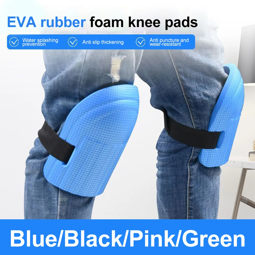 1 Pair Work Knee Pads Adjustable Straps Construction Knee Pads for Work EVA Rubber Pading Anti-Slip Flooring Knee Pad Crashproof