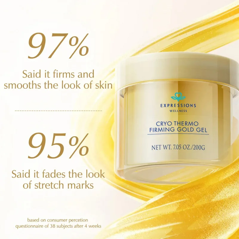 15-Day Fast-Acting Anti Cellulite Gold Massage Cream, Sculpt Tighten Cryo Thermo Remover Legs Belly Arm, Refreshing Unisex 200G