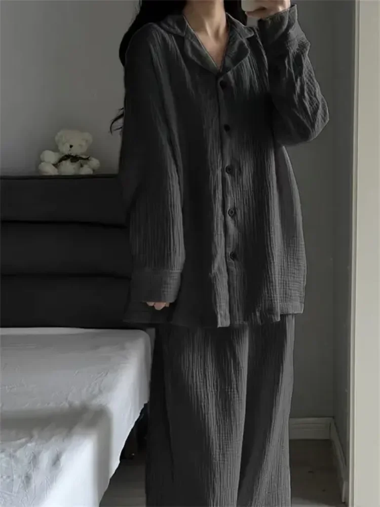 Pigiama semplice in tinta unita per ragazza piccante in stile americano set primavera/autunno set di abiti da casa per ragazza piccante in stile giapponese stile Harajuku