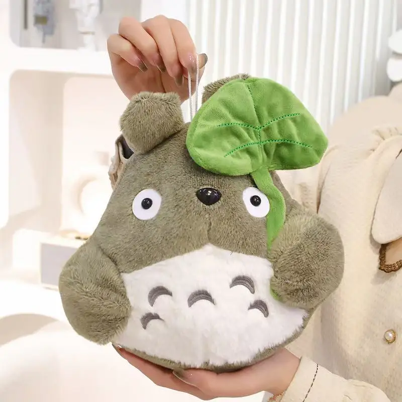 Heißer Cartoon Totoro Halten Lotus Blatt Plüsch Spielzeug Kawaii Japanischen Stil Figur Puppe Gefüllte Chinchilla Plüschtiere Geburtstag Geschenke Mädchen
