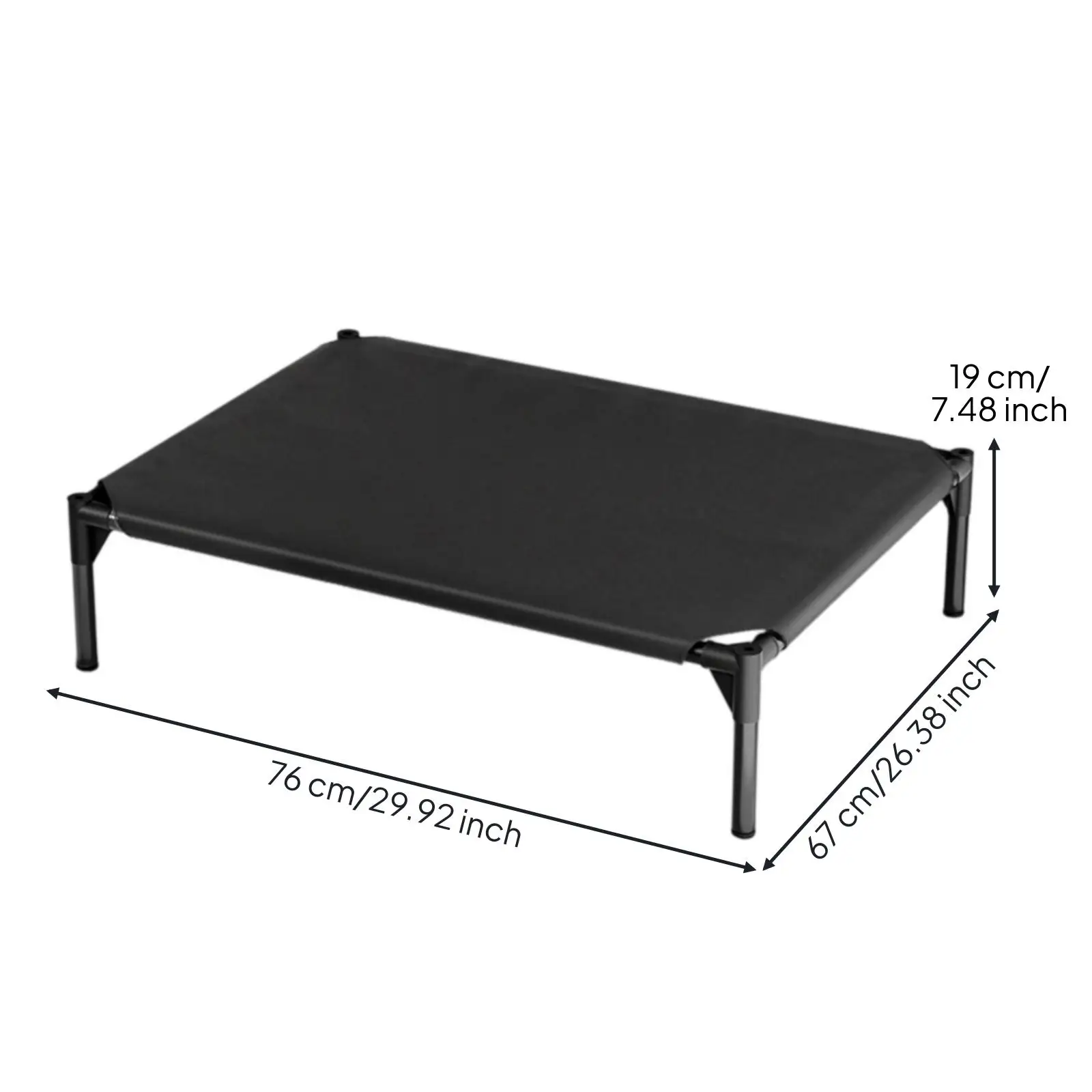 Lit surélevé pour animaux de compagnie avec cadre métallique pour chiens de taille moyenne à grande, intérieur/extérieur, rafraîchissant