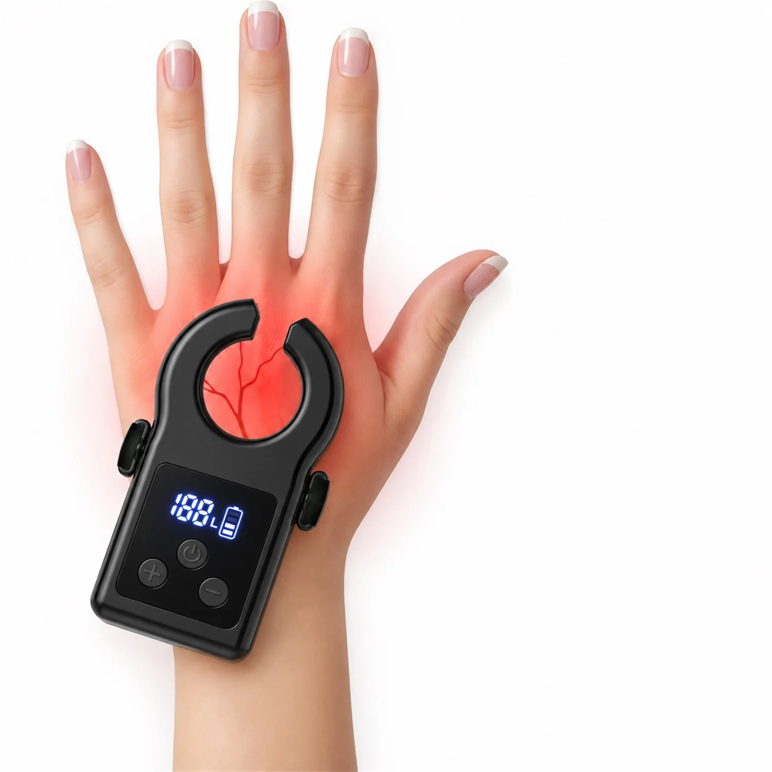 Vein Finder with Syringe Aid,188L Brightness Infrared, Handheld Vein Locator for IV Needle Insertion,Suitable for All Skin Tones