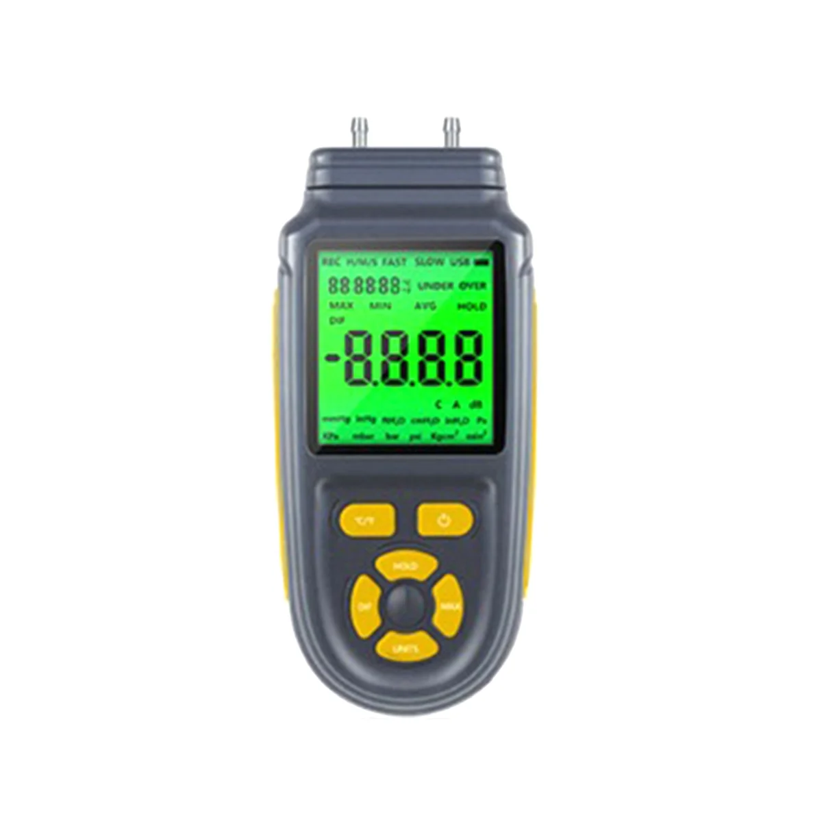 

1Pcs ±100Psi Digital Handheld Manometer ±2768Wc HVAC Gas Pressure Tester Differential Dual Port Pressure Pressure Gauge