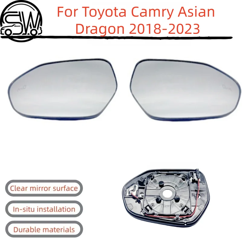 For Toyota Camry Asian Dragon 2018-2023 Rear View Mirror and Side Mirror with Blind Spot Assist Function.