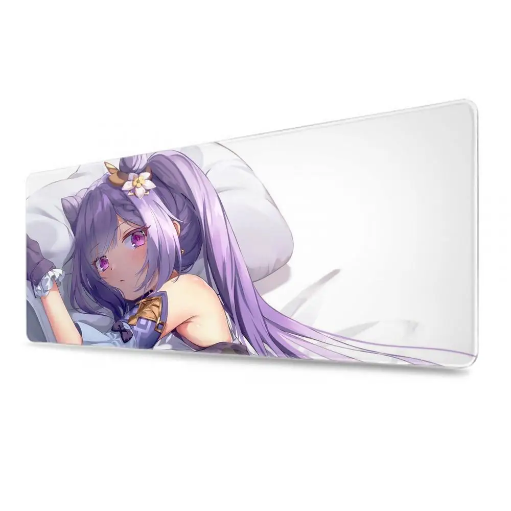 Sexy Genshin Impact Keqing Large Mouse Pad Gaming Accessories Mouse Mat Laptop Keyboard Mat PC Gamer Desk Pad Computer Mousepad