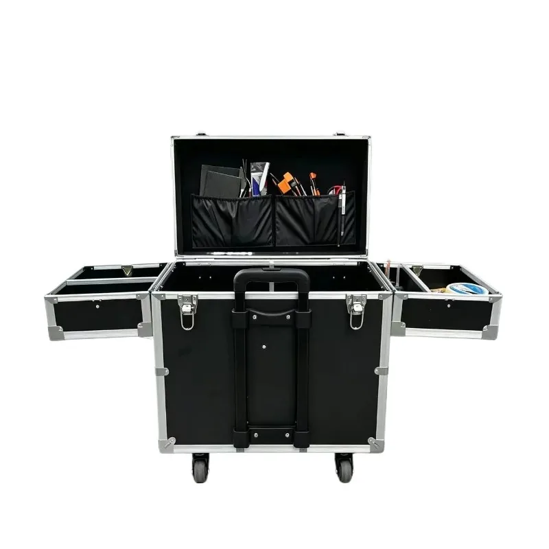 Multi-Function Tool Storage Box – Wheeled Rolling Case with Pull Rod, Compartmentalized Organizer & Silent Casters