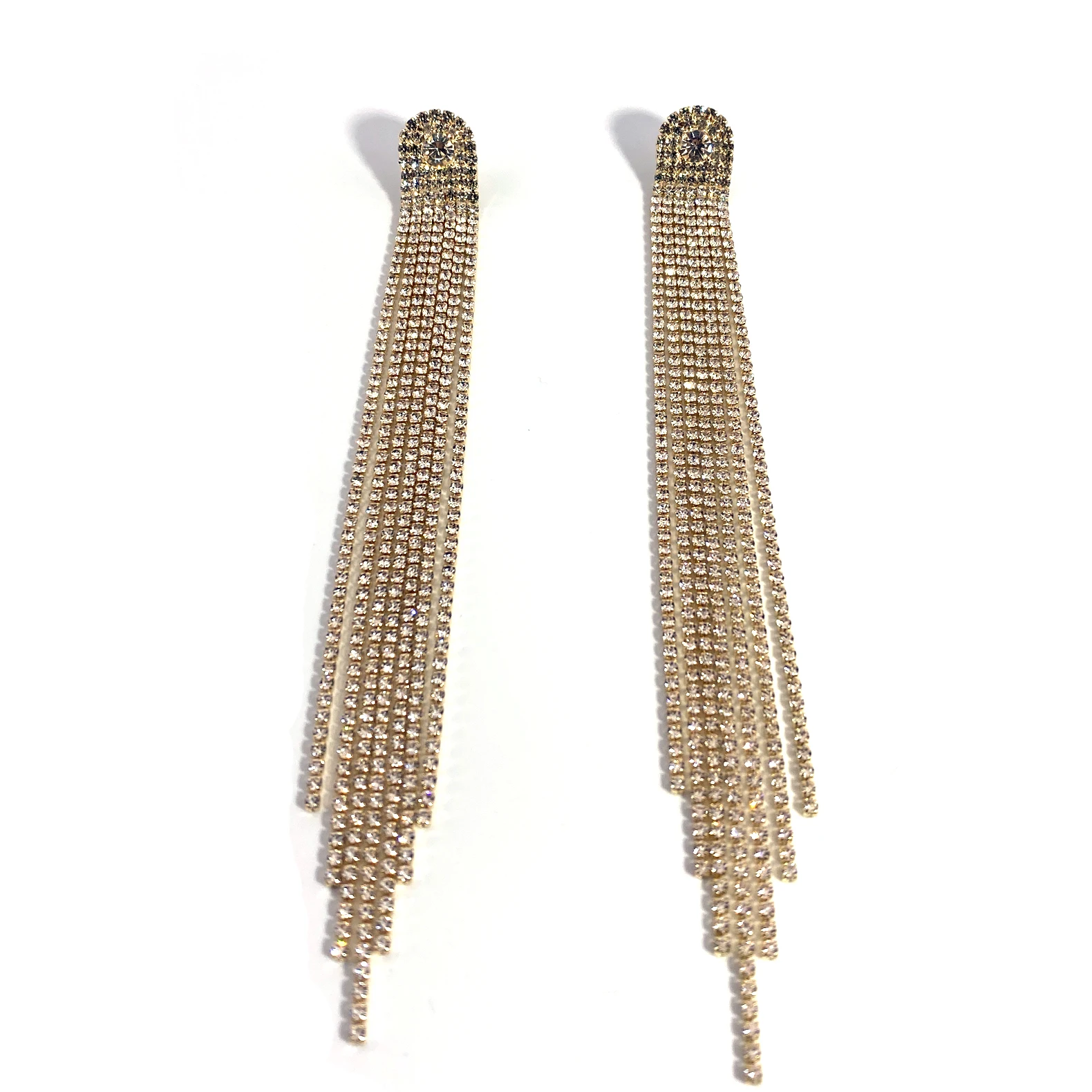 1pc Full Rhinestone Pendant Tassel Earrings Fashionable Earrings Minimalist Earrings Sparkling Women\'s Party Wedding