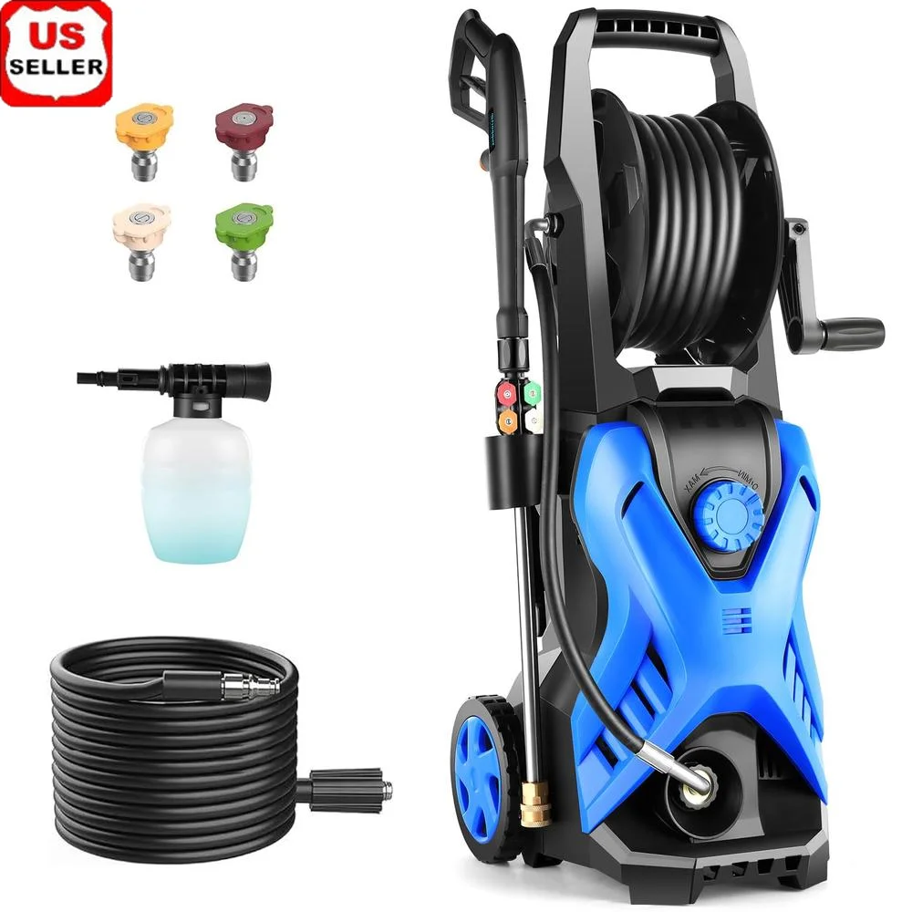 Adjustable Pressure Washer 5000 PSI Electric Powerwasher 2.8GPM 33ft Hose 4 Nozzle Foam Cannon Smart Shutdown Easy Assembly 2