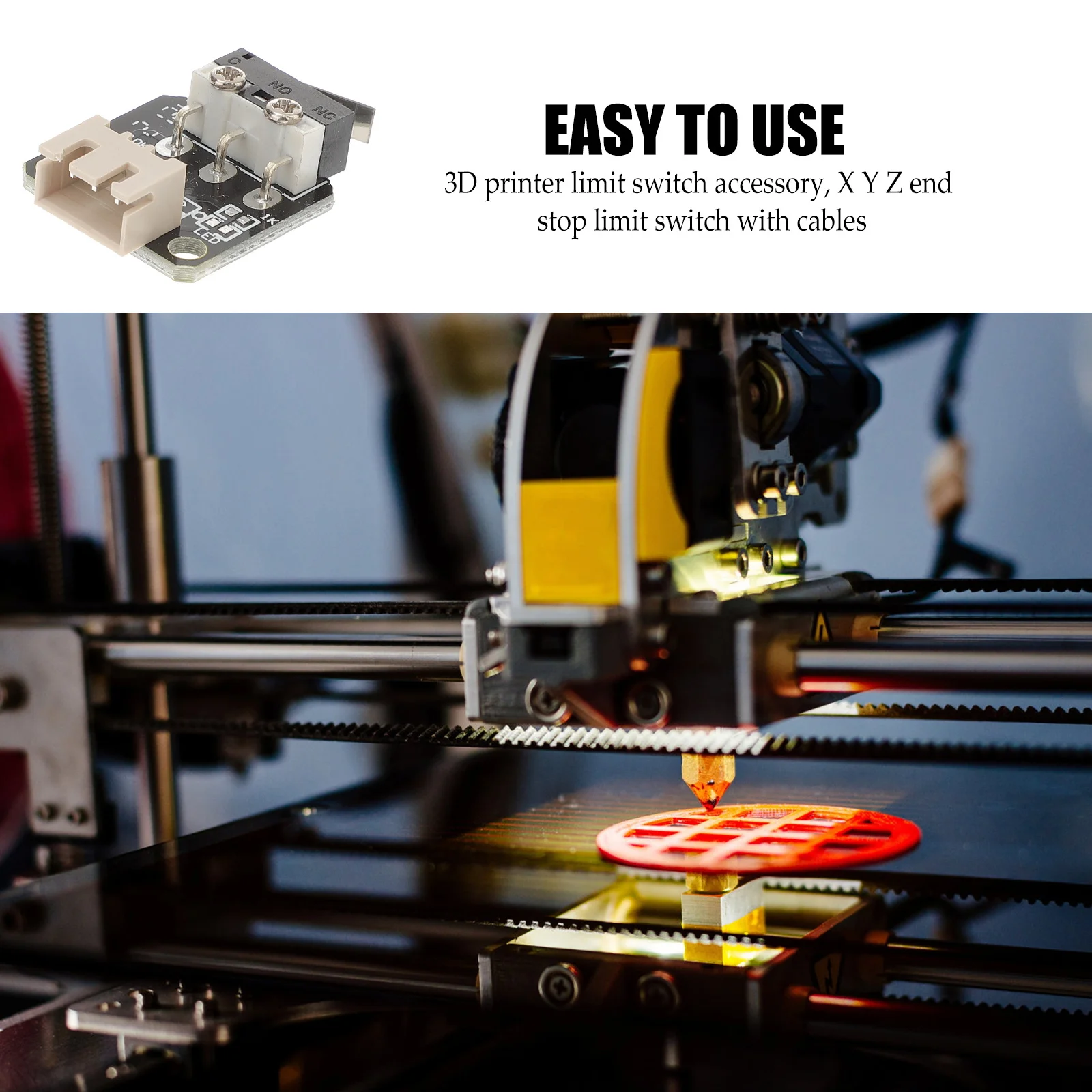 

3Pcs 3D Printer End Stop Components X Y Replacement Durable Parts Compatible with Ender 3 Pro Cr10 3D Printer End Stop