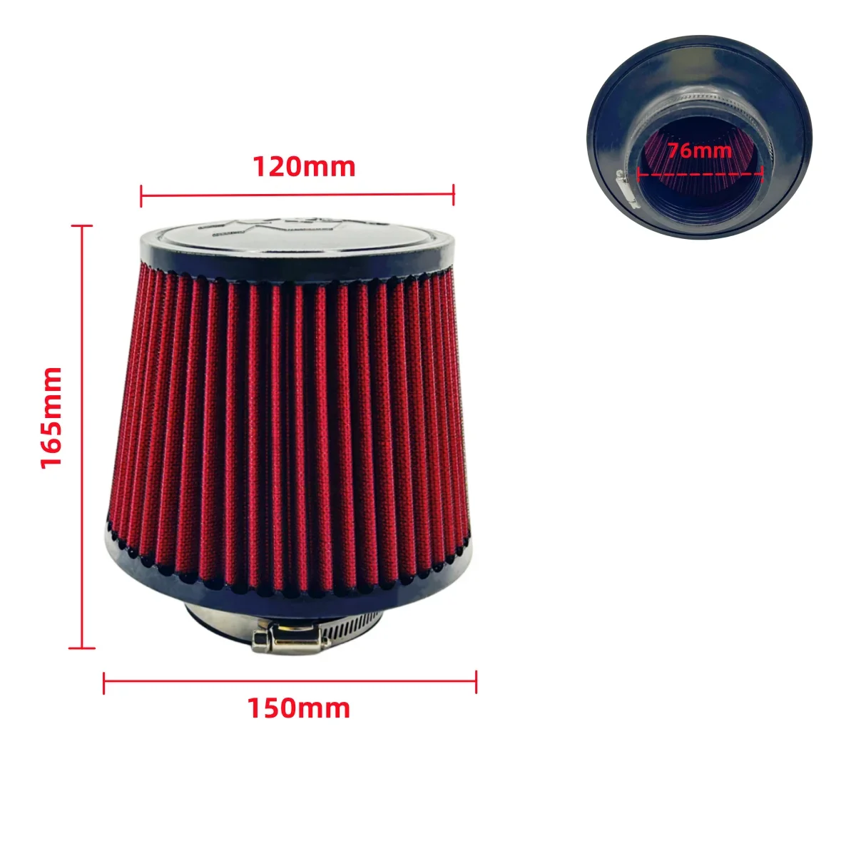 76mm Intake Air Filter 3 Inch 89mm 102mm 3.5inch 4inch 3.5 4 Inch Short Long High Flow Racing Performance Cone Airfilter for KN