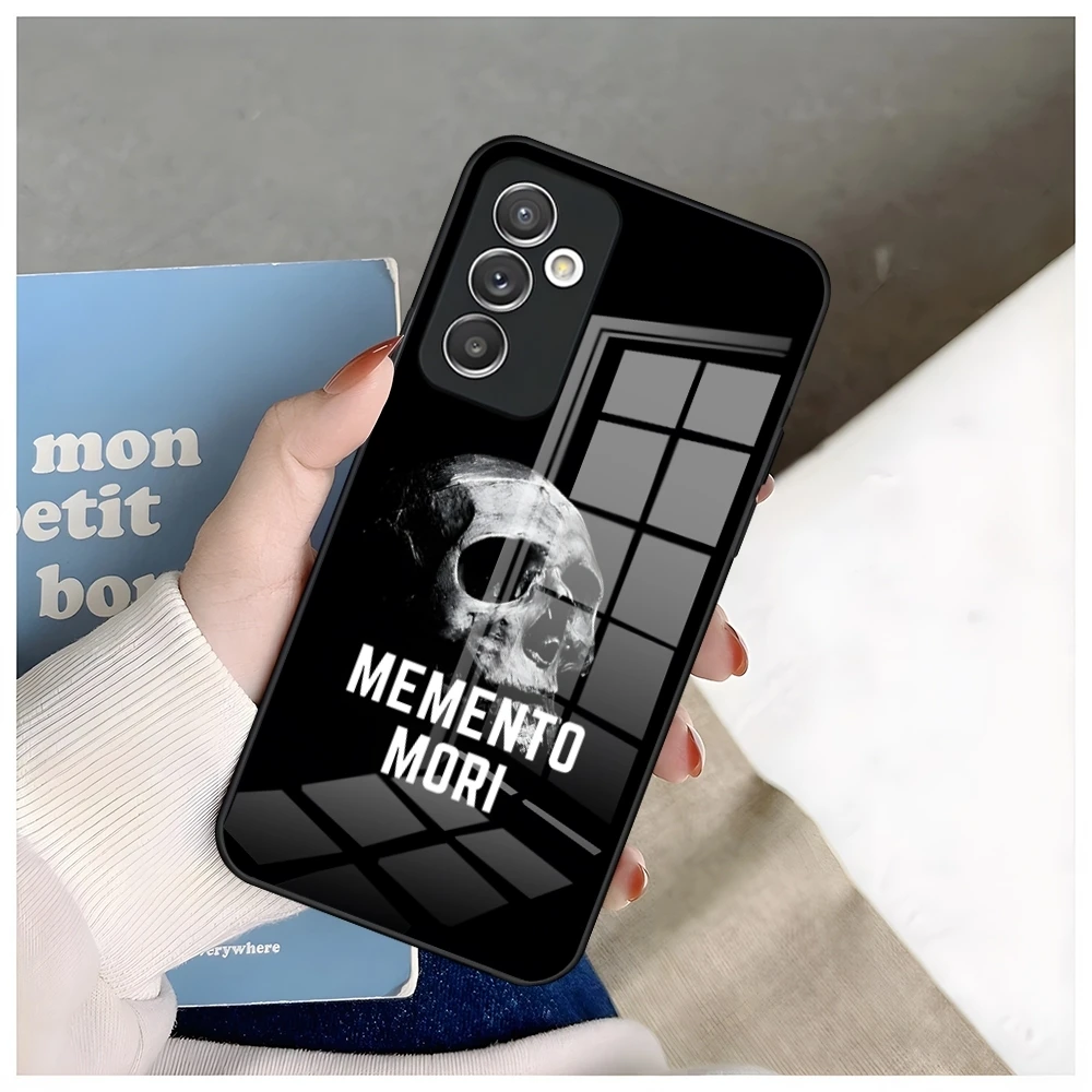 Memento Mori Phone Case For Samsung S24 Ultra S23 S22 S20 Fe S21 Plus Galaxy A54 A34 A24 A53 A13 A16 Glass Cover image 3