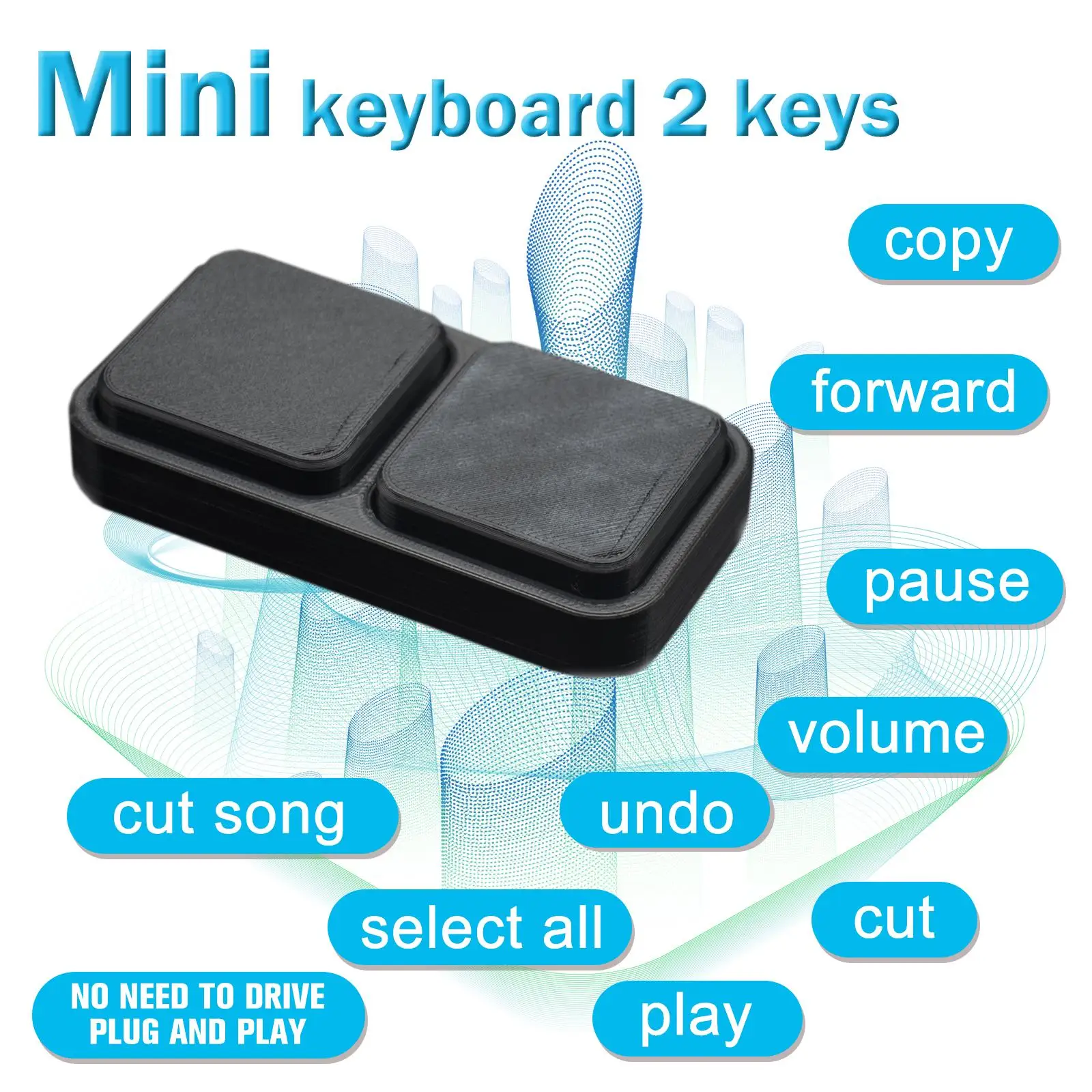 Tastiera macro programmabile USB da 1/2 tasti per Windows Linux MacOS Hot Key Mouse One Key Button Mini tastiera USB A5U9