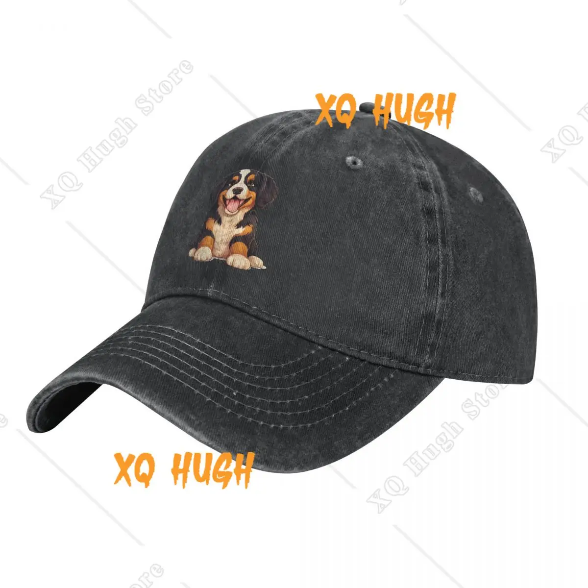 Cute Bernese Mountain Dog Denim Baseball Cap puppy illustration Running Hippie Trucker Hat Spring Men Classic Baseball Caps